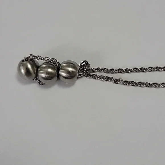 BREIL CHAOS Adjustable Necklace with Polished & Satin Steel Spheres EUC - Picture 10 of 12